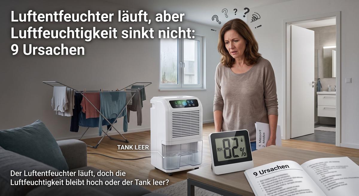 Featured image of post Luftentfeuchter läuft, aber Luftfeuchtigkeit sinkt nicht: 9 Ursachen